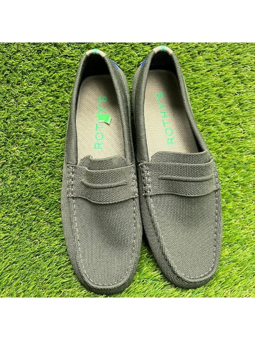 Rothy's The Driver Mens Size 9 Olive Green Casual Classic Slip On Loafer Shoes